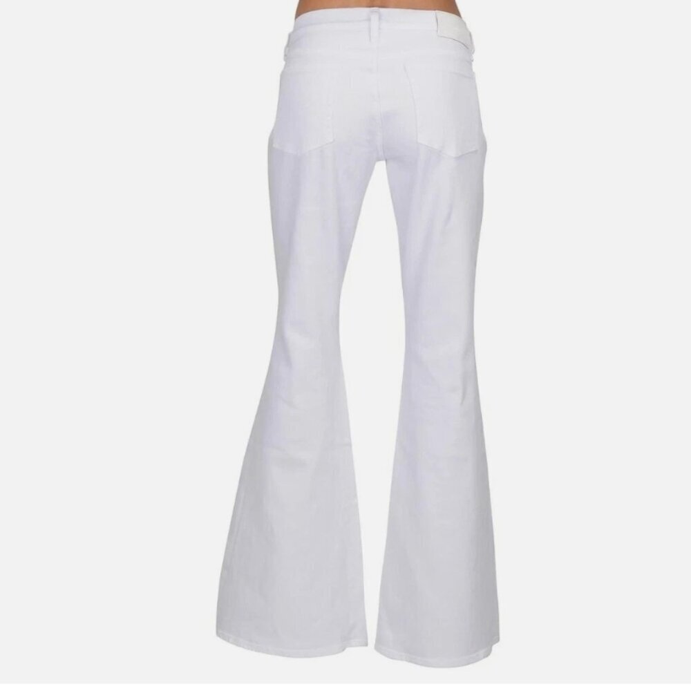 7 For All Mankind Low-Rise Flare Jean – Brilliant White – Size 25 – NWT - Picture 7 of 7